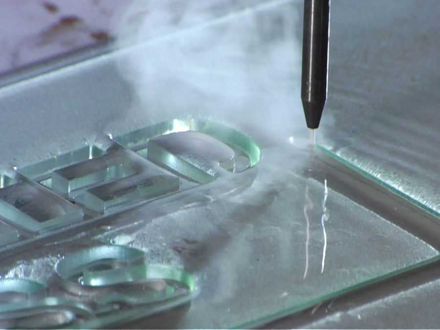Flow Waterjet Cutting Glass 