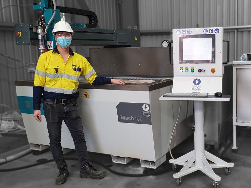 Flow Mach 100 Waterjet installed for metal fabrication Perth, WA