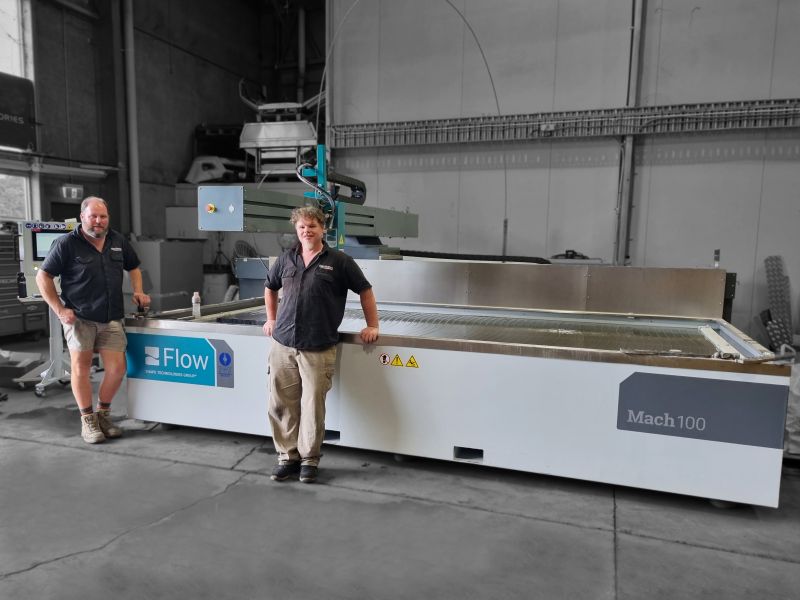 Flow Mach 100 Waterjet installed for engineering & fabrication NSW